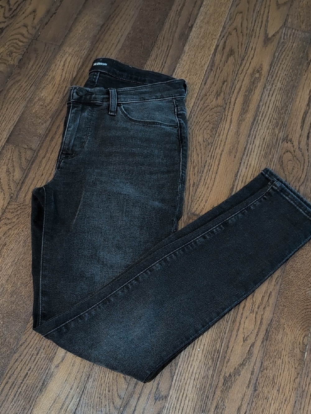 Hudson "Natalie" Midrise Black Super Skinny Ankle Crop Jeans Size 25